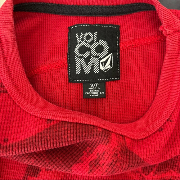 Volcom Rogan Printed Thermal T Shirt Sz. S/P Red - Picture 10 of 13